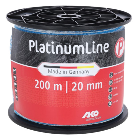 Elband AKO PlatinumLine Vit/Bl 20 mm 200 Meter 0,11 Ohm/m