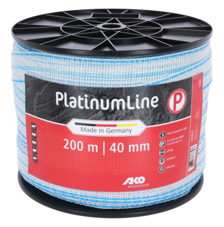 Elband AKO PlatinumLine Vit/Bl 40 mm 200 Meter 0,06 Ohm/m