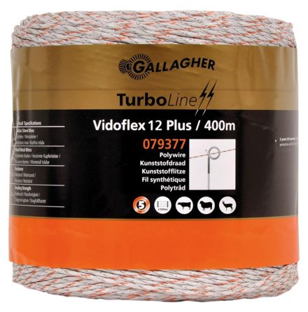 Eltrd Gallagher Vidoflex 12 TurboLine Plus Vit 400 meter *