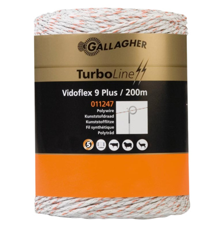 Eltrd Gallagher Vidoflex 9 TurboLine Plus Vit 200 meter *