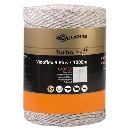 Eltrd Gallagher Vidoflex 9 TurboLine Plus Vit 1000 meter *