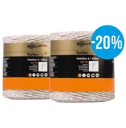 Eltrd Gallagher Duopack Vidoflex 9 TurboLine Plus Vit * 2 x 400 meter