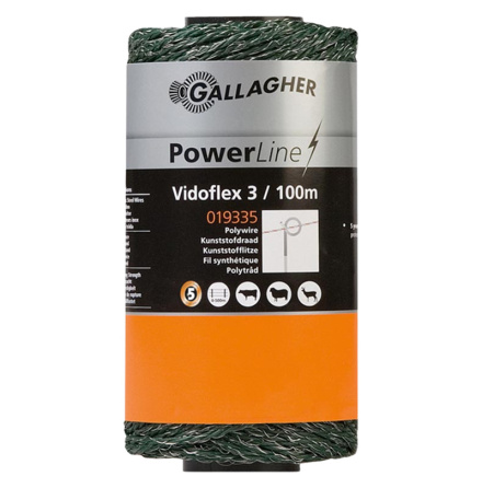 Eltråd Gallagher Vidoflex 3 PowerLine Grön 100 meter *