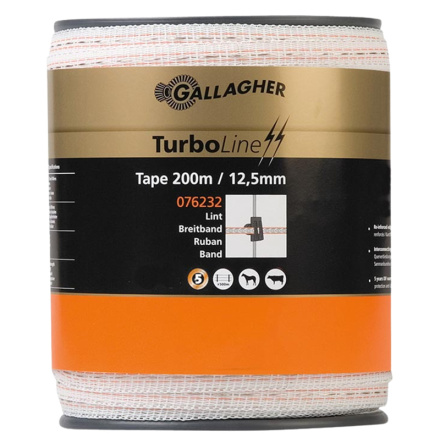 Elband Gallagher TurboLine Vit 12,5 mm 200 meter *