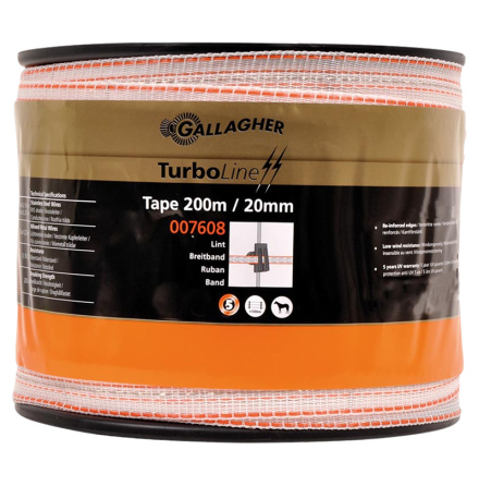 Elband Gallagher TurboLine Vit 20 mm 200 meter *