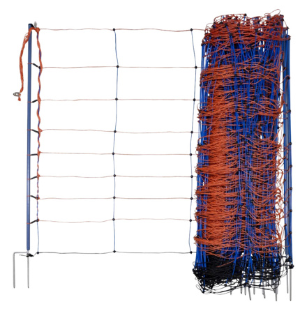 Frelnt TitanNet Premium 90 cm Dubbelspets Orange/Bl 9 trdar 50 Meter Elstngselnt