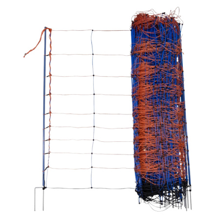 Frelnt TitanNet Premium 108 cm Dubbelspets Orange/Bl 10 trdar 50 Meter Elstngselnt