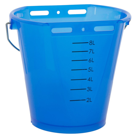 Kalvbar Bl Transparent med integrerad skala 8 liter OBS Utan tillbehr