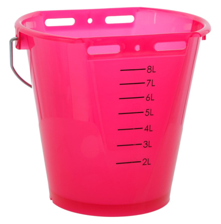 Kalvbar Rosa Transparent med integrerad skala 8 liter OBS Utan tillbehr