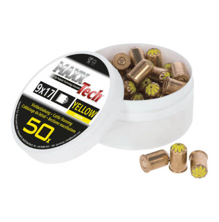 Slaktpatron Gul (Medium Laddning) MAXX Tech 50-pack * Patroner kaliber 9 x 17 mm