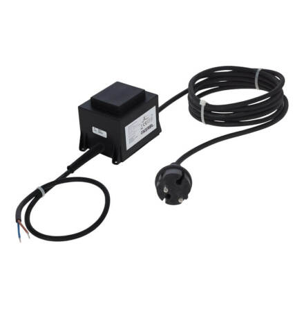 Transformator med stickpropp IP44 230 V -> 24V 200 VA