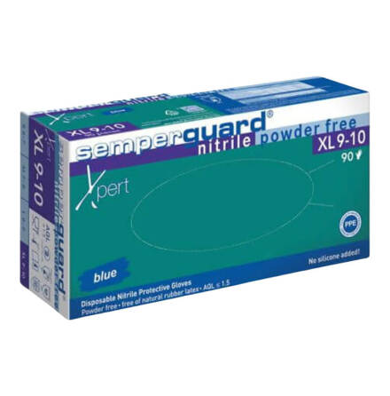 Nitrilhandske Semperguard Xpert Bl Storlek 9-10 XL 90-pack Kartong 10 frp
