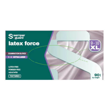 Latexhandske Semperguard Force Puderfri Storlek XL 90-pack