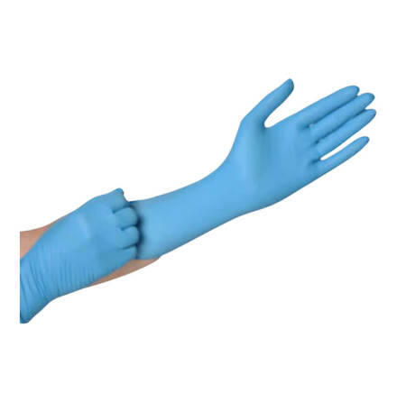 Nitrilhandske Sempermed Safe+ L�ng modell, Storlek L 100-pack Eng�ngshandske