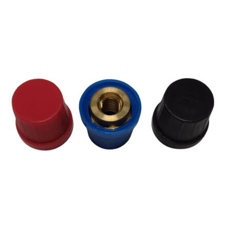 Anslutningsmutter R�d, Svart, Bl�