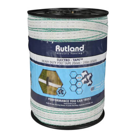 Elband Rutland 20 mm 200 m Vit/Gr�n Spole *