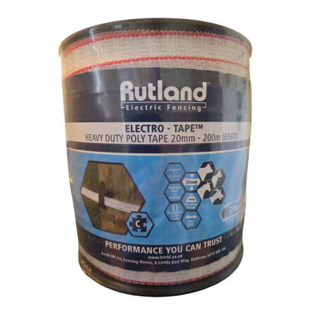 Elband Rutland 20 mm 200 m Vit/R�d Spole