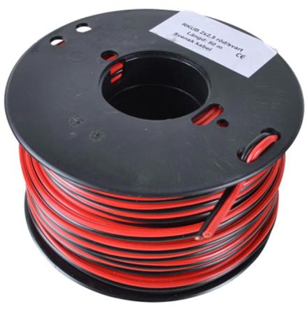 Kabel RKUB Röd-Svart 2 x 2,5 mm2 Rulle 50 Meter