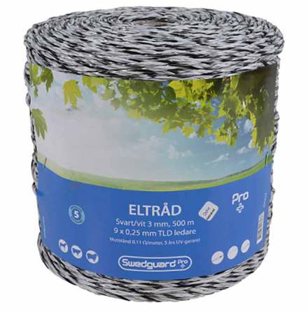 Eltrd Swedguard Pro+ Vit/Svart 500 Meter 0,11 Ohm/m