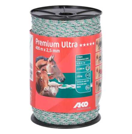 Eltrd AKO Premium Ultra Vit/Grn 400 Meter 0,08 Ohm/m