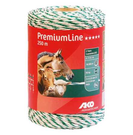 Eltrd AKO PremiumLine Vit/Grn 250 Meter 0,11 Ohm/m