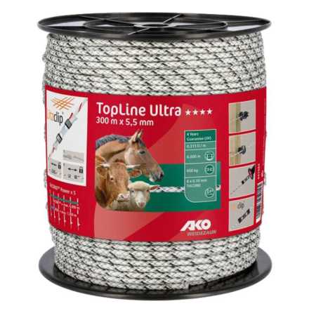 Elrep AKO TopLine Ultra Vit/Svart 5,5 mm 300 Meter 0,31 Ohm/m