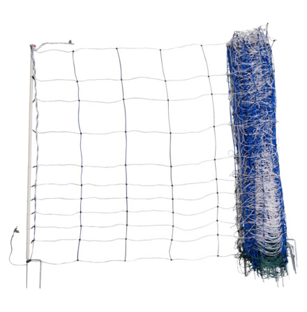 Frelnt / Vargnt TitanNet 145 cm Dubbelspets Vit/Bl 11 trdar 50 Meter Elstngselnt