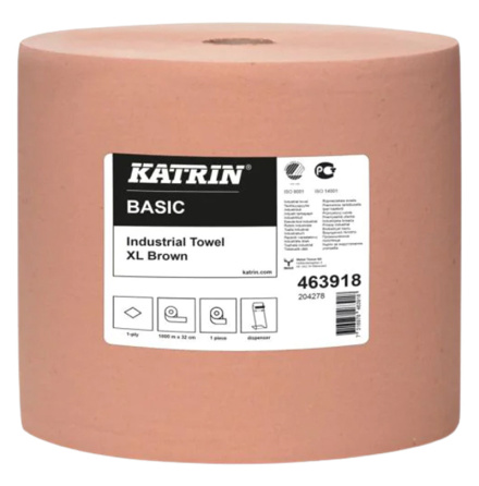 KATRIN Industrirulle Basic brun 1-lags 32 cm x 1000 m